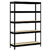Regalux Metalen stellingkast Rivet Atlas (H x B x D: 180 x 120 x 40 cm, Draagvermogen per legbord: 230 kg, Aantal legborden: 5 st., Insteken, Grafietgrijs) | BAUHAUS