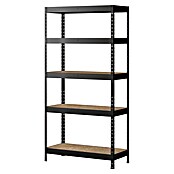 Regalux Metallregal Atlas (H x B x T: 180 x 90 x 40 cm, Traglast pro Boden: 230 kg, Anzahl Böden: 5 Stk., Stecken, Grau) | BAUHAUS