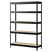 Regalux Metalen stellingkast Rivet Atlas (H x B x D: 180 x 120 x 40 cm, Draagvermogen per legbord: 230 kg, Aantal legborden: 5 st., Insteken, Grafietgrijs) | BAUHAUS