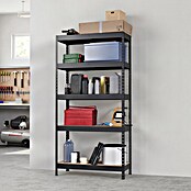 Regalux Metallregal Atlas (H x B x T: 180 x 90 x 40 cm, Traglast pro Boden: 230 kg, Anzahl Böden: 5 Stk., Stecken, Grau) | BAUHAUS