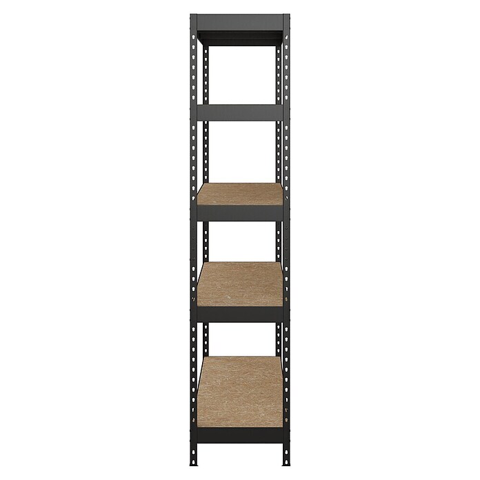 Regalux Metalen stellingkast Rivet Atlas (H x B x D: 180 x 180 x 40 cm, Draagvermogen per legbord: 230 kg, Aantal legborden: 5 st., Insteken, Zwart) | BAUHAUS