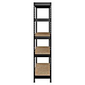 Regalux Metalen stellingkast Rivet Atlas (H x B x D: 180 x 180 x 40 cm, Draagvermogen per legbord: 230 kg, Aantal legborden: 5 st., Insteken, Zwart) | BAUHAUS