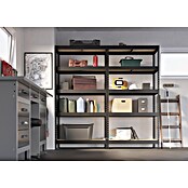 Regalux Metalen stellingkast Rivet Atlas (H x B x D: 180 x 120 x 40 cm, Draagvermogen per legbord: 230 kg, Aantal legborden: 5 st., Insteken, Grafietgrijs) | BAUHAUS