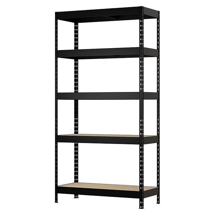 Regalux Metallregal Atlas (H x B x T: 180 x 90 x 40 cm, Traglast pro Boden: 230 kg, Anzahl Böden: 5 Stk., Stecken, Grau) | BAUHAUS