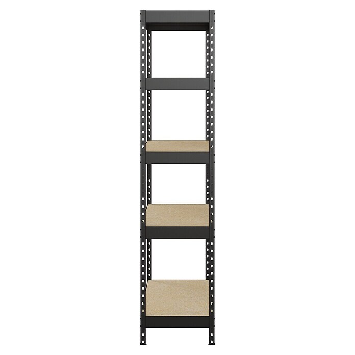 Regalux Metalen stellingkast Rivet Atlas (H x B x D: 180 x 120 x 40 cm, Draagvermogen per legbord: 230 kg, Aantal legborden: 5 st., Insteken, Grafietgrijs) | BAUHAUS