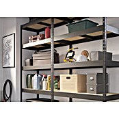 Regalux Metalen stellingkast Rivet Atlas (H x B x D: 180 x 120 x 40 cm, Draagvermogen per legbord: 230 kg, Aantal legborden: 5 st., Insteken, Grafietgrijs) | BAUHAUS