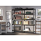 Regalux Metalen stellingkast Rivet Atlas (H x B x D: 180 x 120 x 40 cm, Draagvermogen per legbord: 230 kg, Aantal legborden: 5 st., Insteken, Grafietgrijs) | BAUHAUS