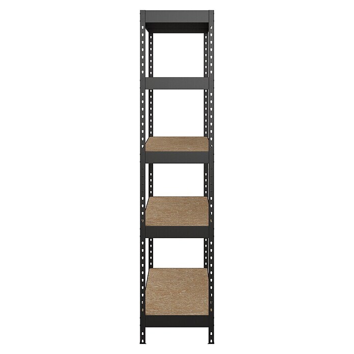 Regalux Metallregal Rivet Atlas (H x B x T: 180 x 160 x 40 cm, Traglast pro Boden: 250 kg, Anzahl Böden: 5 Stk., Stecken, Schwarz) | BAUHAUS