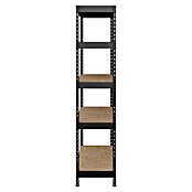 Regalux Metallregal Rivet Atlas (H x B x T: 180 x 160 x 40 cm, Traglast pro Boden: 250 kg, Anzahl Böden: 5 Stk., Stecken, Schwarz) | BAUHAUS
