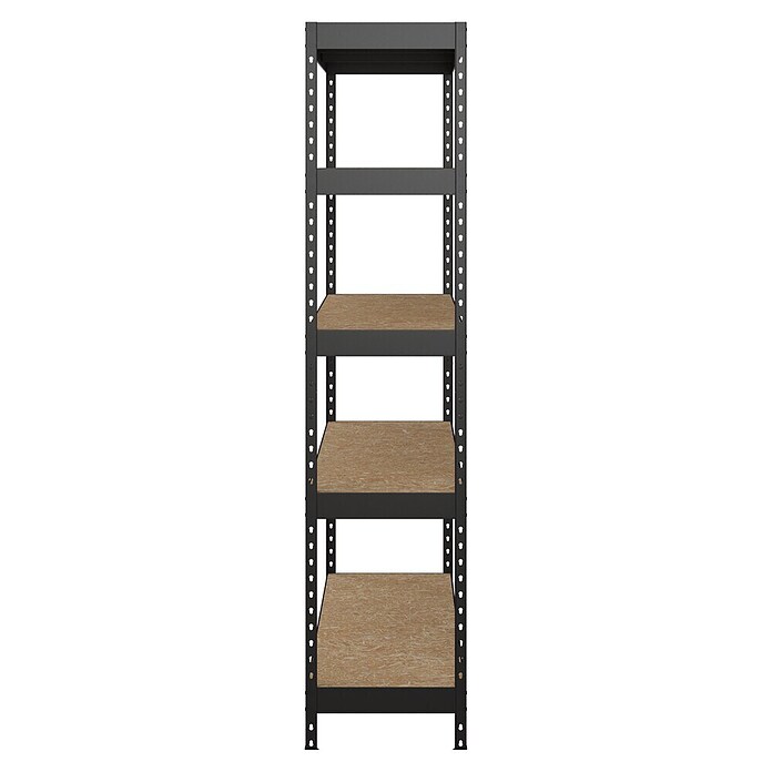 Regalux Metalen stellingkast Rivet Atlas (H x B x D: 180 x 180 x 40 cm, Draagvermogen per legbord: 230 kg, Aantal legborden: 5 st., Insteken, Zwart) | BAUHAUS