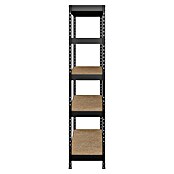 Regalux Metalen stellingkast Rivet Atlas (H x B x D: 180 x 180 x 40 cm, Draagvermogen per legbord: 230 kg, Aantal legborden: 5 st., Insteken, Zwart) | BAUHAUS