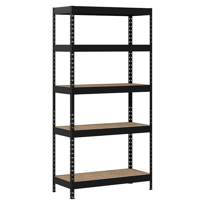 Regalux Metallregal Atlas (H x B x T: 180 x 90 x 40 cm, Traglast pro Boden: 230 kg, Anzahl Böden: 5 Stk., Stecken, Grau) | BAUHAUS