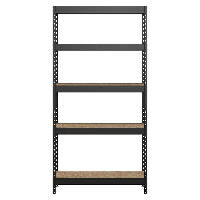 Regalux Metallregal Atlas (H x B x T: 180 x 90 x 40 cm, Traglast pro Boden: 230 kg, Anzahl Böden: 5 Stk., Stecken, Grau) | BAUHAUS