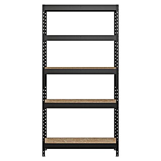 Regalux Metallregal Atlas (H x B x T: 180 x 90 x 40 cm, Traglast pro Boden: 230 kg, Anzahl Böden: 5 Stk., Stecken, Grau)