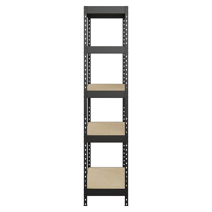 Regalux Metalen stellingkast Rivet Atlas (H x B x D: 180 x 120 x 40 cm, Draagvermogen per legbord: 230 kg, Aantal legborden: 5 st., Insteken, Grafietgrijs) | BAUHAUS