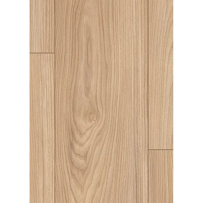 Egger Laminatmuster NatureSense Promo - Sheffield Akazie natur, 297 x 210 x 8 mm, Landhausdiele - Heller Holzfußboden mit natürlicher Maserung, bestehend aus vertikalen Dielen.