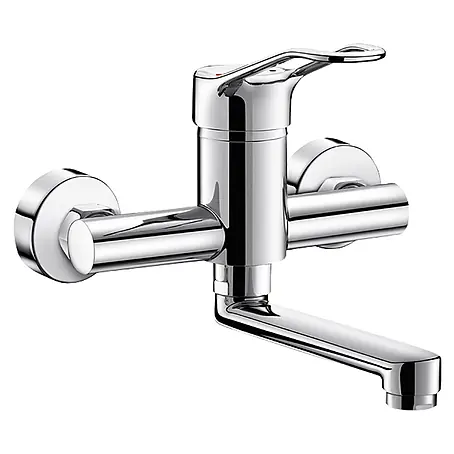 Delabie  Waschtischarmatur Delabie SPT-EHM W.-Mont. Securitouch Schwenkausl. L150,Bügelgr.,Stdd