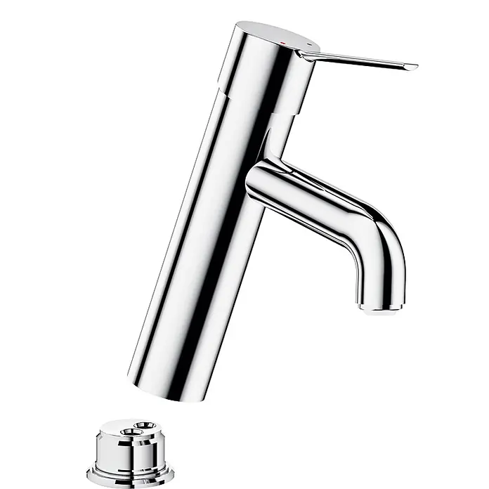 Delabie Waschtischarmatur Delabie EHM für WT BIOCLIP H.95, o.Ablgarn., Bedienhebel,o.Vorabsp. -  - Hohe Einhebel-Mischbatterie aus poliertem Chrom mit separater Montagebasis.