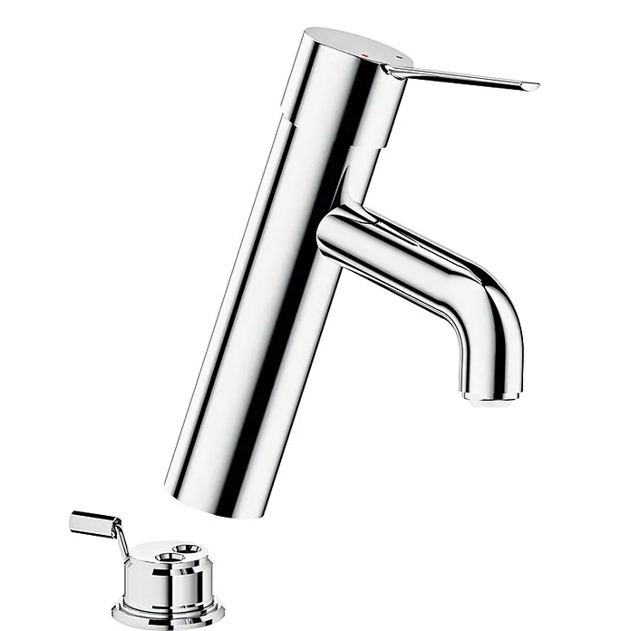 Delabie Waschtischarmatur Delabie EHM f. WT BIOCLIP H.95 L.120,Ablgarn.,Bedienhebel,o.Vorabsp. -  - Verchromte Einhebel-Badarmatur in modernem Design mit separatem Ablaufzug.