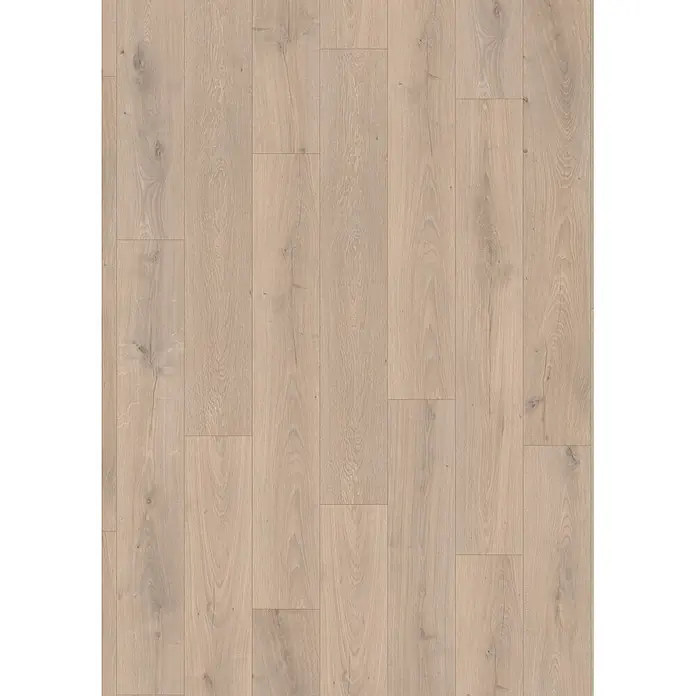 Egger Laminat NatureSense Promo - Florenz Eiche, Landhausdiele, 1.292 x 193 x 8 mm - Heller Eichenholzfußboden mit sichtbarer Maserung und natürlichen Ästen.