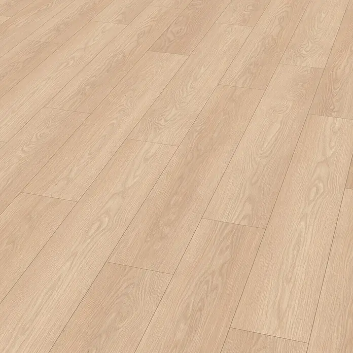 Egger Laminat NatureSense Promo - Baronia Eiche sand, Landhausdiele, 1.292 x 193 x 8 mm - Heller Holzplankenboden in Lichtblond mit natürlicher Maserung.