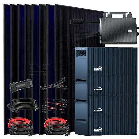 Sunniva  Balkonkraftwerk-Set 3680 / 800 Watt mit TSUN DCU2000Lite 8,04 kWh Speicher