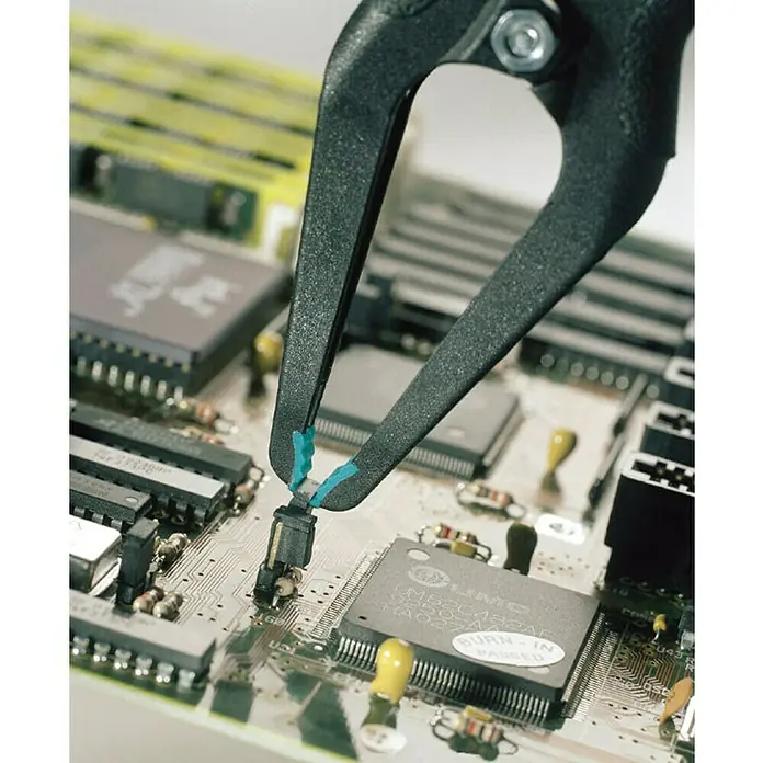 Wolfcraft Pinza con resorte 3431000 - Anchura de sujeción: 60 mm - Pinzas que adjuntan un componente electrónico en una placa de circuito para trabajos de electrónica de precisión.
