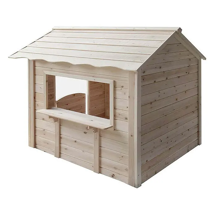 Home Deluxe Spielhaus DER GROSSE PALAST - L x B x H: 111 x 118,2 x 132,5 cm, Holz, Natur - Helles Holz-Kinderspielhaus mit Fenster und Verkaufstheke.