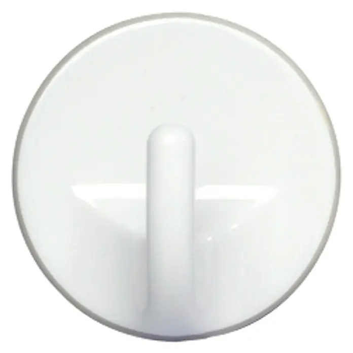 Wenko Colgador adhesivo - Redonda, 3 ud., Blanco - Gancho de pared redondo blanco para colgar objetos fácilmente. Ideal para cocina, baño u oficina, con instalación sencilla sin taladrar.