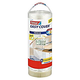 Tesa Easy Cover Premium Plástico protector (Rodillo de repuesto, 2,6 x 17 m, XL, Borde de cinta de carrocero por un lado)