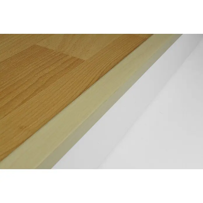 Dalsys Abschlussleiste 100cm Treppenprofil selbstklebend, Kantenschutz Alu Furnier Ahorn -  - Helle Holzoberfläche mit sichtbarer Maserung und hellem, glattem Holzzierleiste.