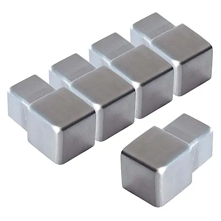 Dalsys  Quadroprofil 5x Endstück 12,5mm Quadratprofil Edelstahl Gebürstet