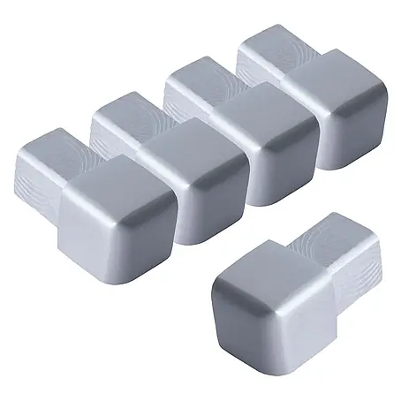 Dalsys  Quadroprofil 5x Endstück 10mm Quadratprofil Alu Silber matt, eloxiert