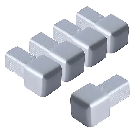 Dalsys  Quadroprofil 5x Endstück 8mm Quadratprofil Alu Silber matt, eloxiert