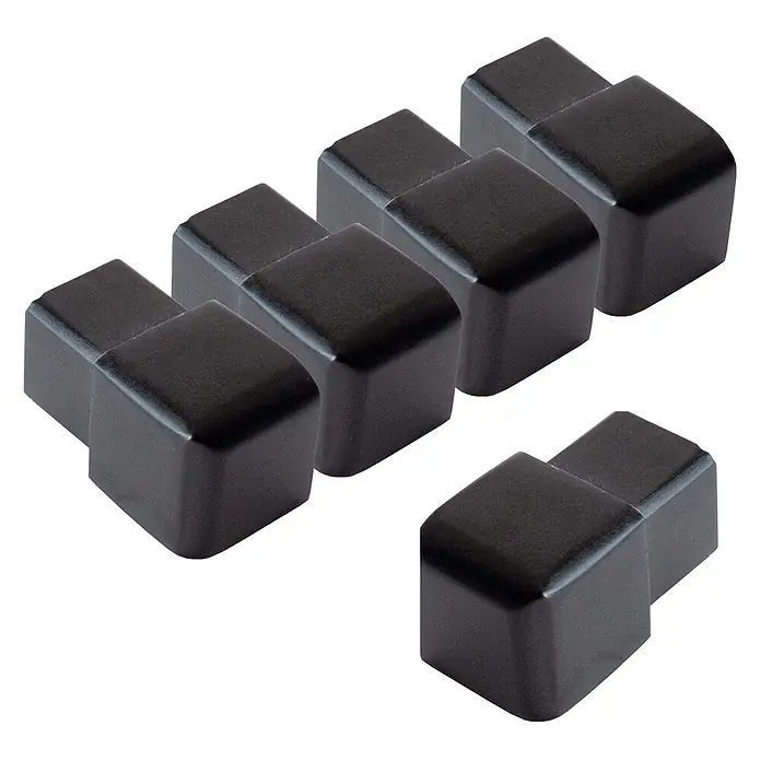 Dalsys Quadroprofil 5x Endstück 12,5mm Quadratprofil Alu Schwarz, eloxiert - Aluminium, Schwarz - Satz dunkler, quadratischer Schutzkappen mit abgerundeten Kanten.