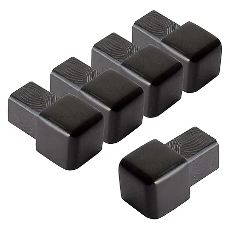 Dalsys  Quadroprofil 5x Endstück 10mm Quadratprofil Alu Schwarz, eloxiert