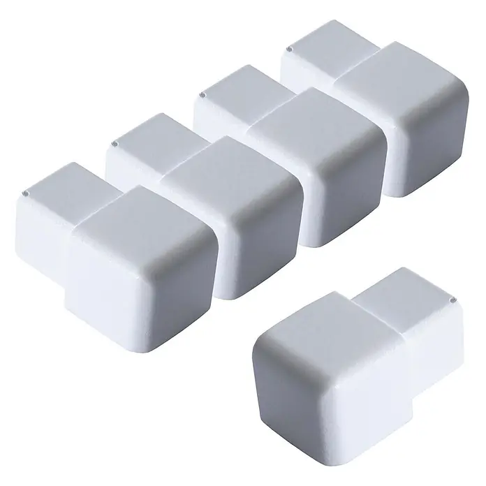 Dalsys Quadroprofil 5x Endstück 12,5mm Quadratprofil Alu Weiß, eloxiert - Aluminium, Weiß - Weiße Kunststoff-Eckverbinder für Kabelkanäle.
