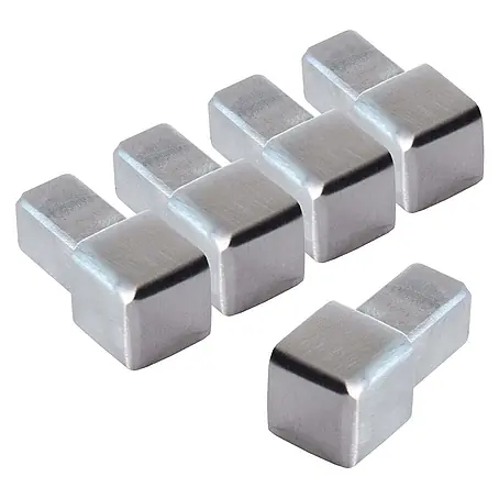 Dalsys  Quadroprofil 5x Endstück 8mm Quadratprofil Edelstahl Gebürstet