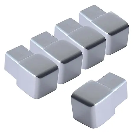 Dalsys  Quadroprofil 5x Endstück Quadratprofil 10mm Alu Chrom glänzend