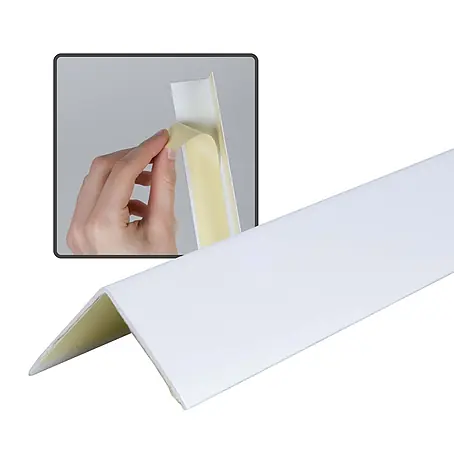 Dalsys  Winkelleiste 200cm Winkelprofil selbstklebend 30 x 30mm Eckwinkel PVC Weiß