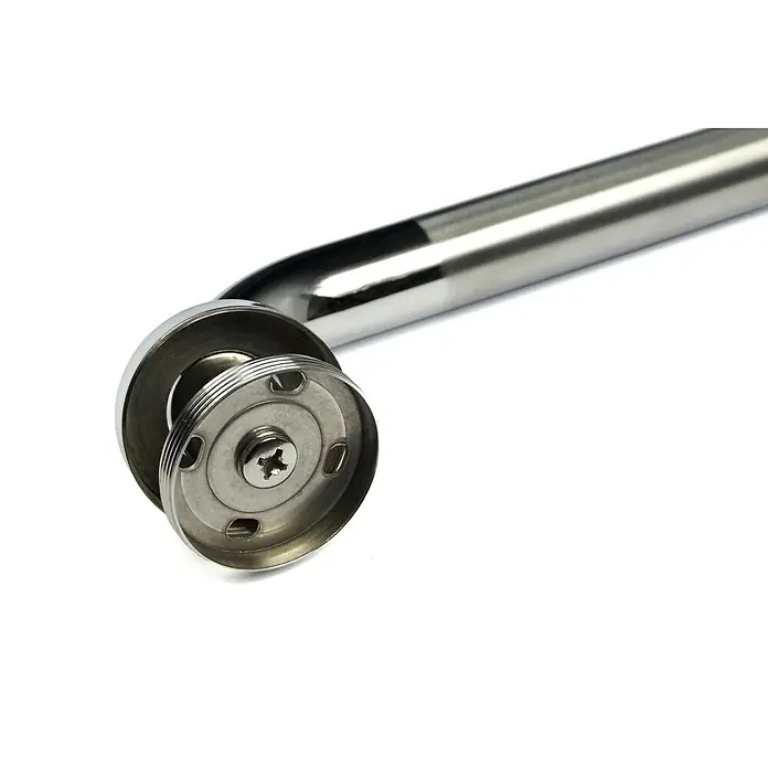 BMSC24 Badewannenarmatur Badewannenhaltegriff - Silber - Glänzender Metallhaltegriff mit sichtbarer runder Montageplatte und Kreuzschlitzschraube.