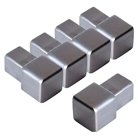 Dalsys  Quadroprofil 5x Endstück 10mm Quadratprofil Edelstahl Gebürstet