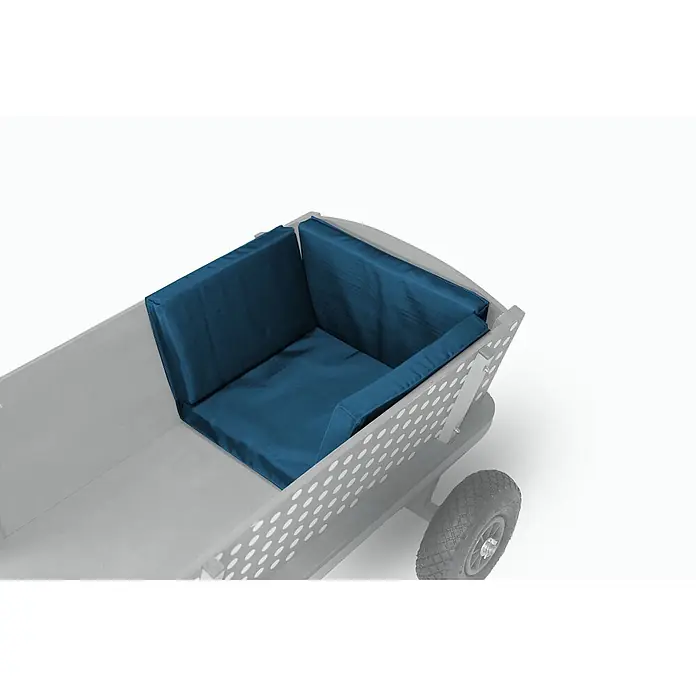 Beachtrekker Bollerwagen Sitzkissen für faltbarer Bollerwagen Style - Kunststoff - Dunkelblaue gepolsterte Kissen für einen Bollerwagen, die bequemen Sitz- und Rückenhalt bieten.
