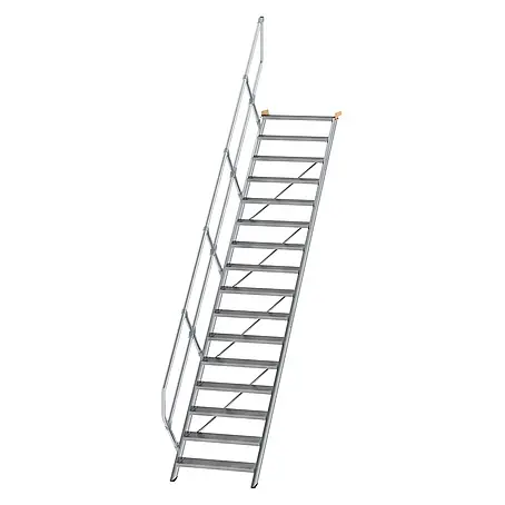 Munk  Außentreppe Treppe 45° inkl. einen Handlauf, 800mm Stufenbreite, 16 Stufen