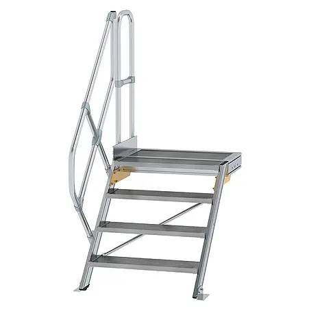 Munk  Außentreppe Treppe mit Plattform 45° inkl. einen Handlauf, 800mm Stufenbreite, 4 Stufe