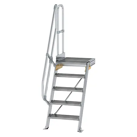 Munk  Raumspartreppe Treppe mit Plattform 60° inkl. einen Handlauf, 600mm Stufenbreite, 5 Stufe