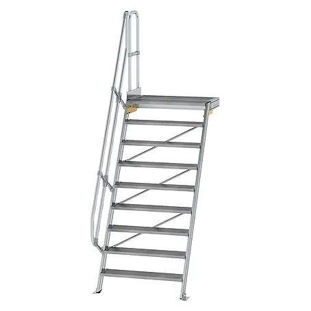 Munk  Raumspartreppe Treppe mit Plattform 60° inkl. einen Handlauf, 1000mm Stufenbreite, 9 Stuf