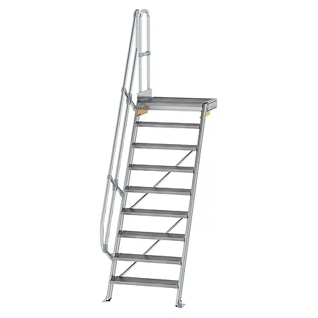 Munk  Raumspartreppe Treppe mit Plattform 60° inkl. einen Handlauf, 800mm Stufenbreite, 9 Stufe
