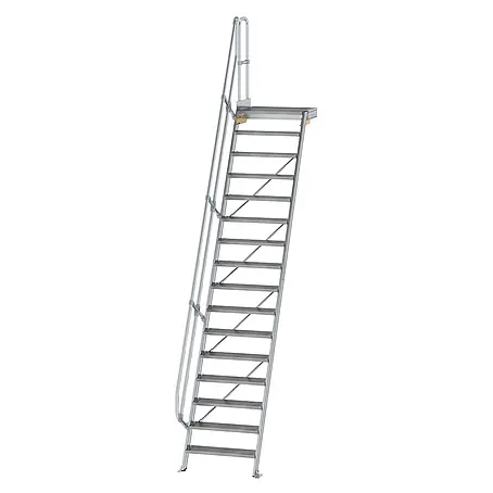 Munk  Raumspartreppe Treppe mit Plattform 60° inkl. einen Handlauf, 800mm Stufenbreite, 16 Stuf