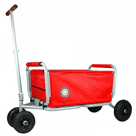 Beachtrekker  Bollerwagen faltbarer Bollerwagen Life mit integrierter Feststellbremse Rot und PU-Reif